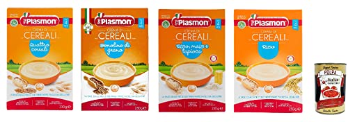 Testpaket Plasmon Crema di Cereali riso, mais e tapioca, semolino di grano , Quattro Cereali 4x 230g + Italian gourmet polpa 400g von Italian Gourmet E.R.