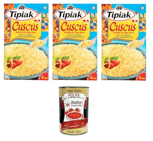 Tipiak Cous Cous 3x 500gr + Italian Gourmet Polpa di Pomodoro 400g Dose von Italian Gourmet E.R.