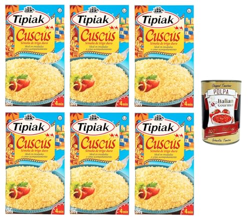 Tipiak Cous Cous 6x 500gr + Italian Gourmet Polpa di Pomodoro 400g Dose von Italian Gourmet E.R.