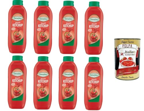 Tomaten-Ketchup-Sauce Wiederverschließbare Verpackung 8x 875ml + Italian Gourmet polpa 400g von Italian Gourmet E.R.