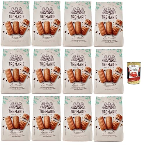 Tre Marie Ancora Uno Cioccolato in Frolla Krumiro, Kekse Krumiri mit Kakao 12x 315g cookies biscuit altmodisches Gebäck 100% Italienische Kekse + Italian Gourmet polpa 400g von Italian Gourmet E.R.