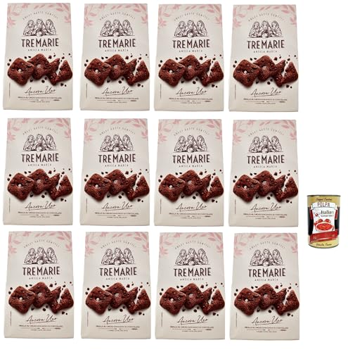 Tre Marie Ancora Uno Frolla al Cacao con Gocce di Cioccolato Kekse Kakao Kekse mit Tropfen aus Dunkler Schokolade Biscuits 12x 315g Packung + italian Gourmet polpa 400g von Italian Gourmet E.R.