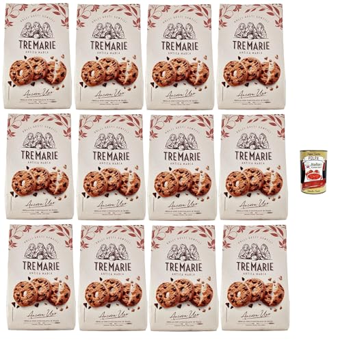 Tre Marie Ancora Uno Frolla con Gocce di Cioccolato in pezzi, Kekse Kakao Kekse mit Tropfen Schokolade Biscuits 12x 360g Packung + italian Gourmet polpa 400g von Italian Gourmet E.R.