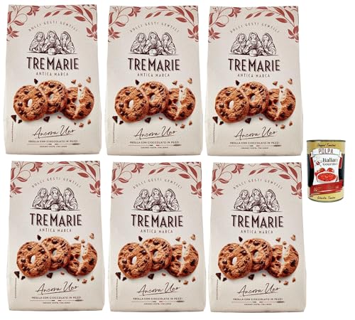 Tre Marie Ancora Uno Frolla con Gocce di Cioccolato in pezzi, Kekse Kakao Kekse mit Tropfen Schokolade Biscuits 6x 360g Packung + italian Gourmet polpa 400g von Italian Gourmet E.R.