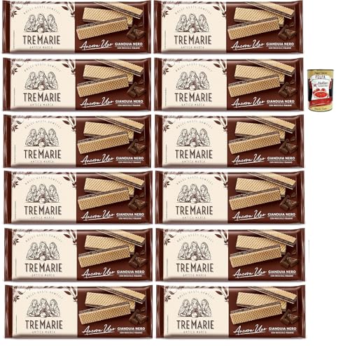 Tre Marie Ancora Uno Wafer Gianduia Nero mit Gianduja-Creme Produkt erhalten von Piemont Haselnuss IGP 12x 175g + Italian Gourmet polpa 400g von Italian Gourmet E.R.