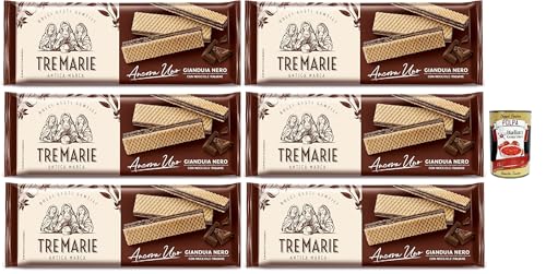 Tre Marie Ancora Uno Wafer Gianduia Nero mit Gianduja-Creme Produkt erhalten von Piemont Haselnuss IGP 6x 175g + Italian Gourmet polpa 400g von Italian Gourmet E.R.