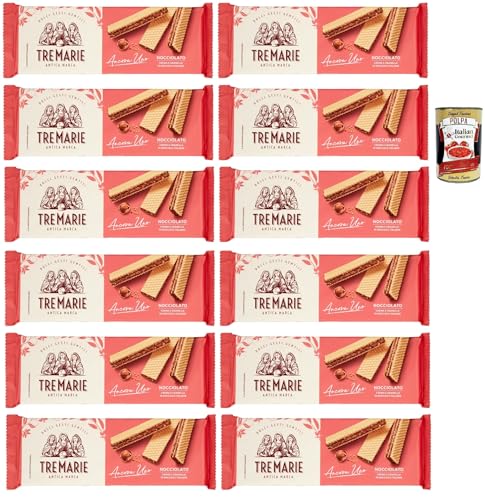 Tre Marie Ancora Uno Wafer Nocciolato Waffel gefüllt mit Haselnusscreme und gehackte Haselnüsse 12x 140g + Italian Gourmet polpa 400g von Italian Gourmet E.R.