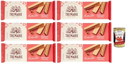 Tre Marie Ancora Uno Wafer Nocciolato Waffel gefüllt mit Haselnusscreme und gehackte Haselnüsse 6x 140g + Italian Gourmet polpa 400g von Italian Gourmet E.R.