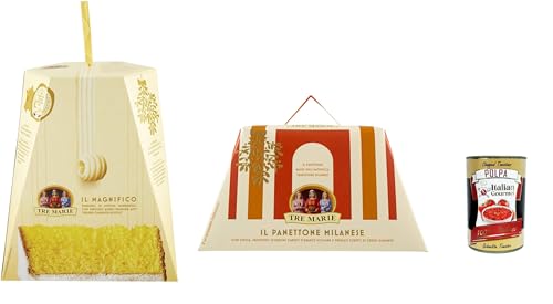 Tre Marie Il Pandoro Magnifico + Il Panettone weiche mit feiner französischer Butter 2x 1kg + Italian gourmet polpa 400g von Italian Gourmet E.R.