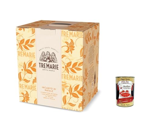 Tre marie "Incanto Di Natale" Panettone milanese in astuccio e Bottiglia Tre Marie „Christmas Enchantment“ Mailänder Panettone im Etui und in der Flasche 750gr + Italian Gourmet polpa 400g von Italian Gourmet E.R.