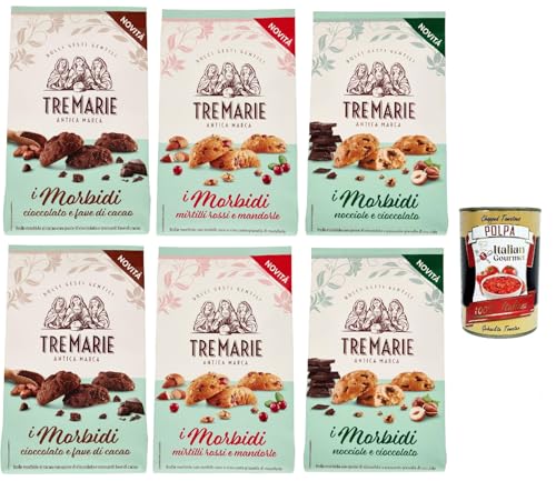 Tre marie biscotti, i morbidi Testpaket, Schokolade und Kakaobohnen biscuits Kekse 6x 300 g + Italian Gourmet polpa 400g von Italian Gourmet E.R.