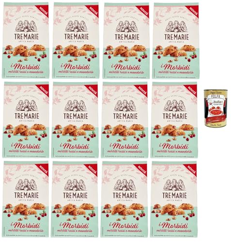 Tre marie i morbidi, biscotti con mirtilli rossi e mandorle, rote Beere und Mandel biscuits Kekse 12x 300 g + Italian Gourmet polpa 400g von Italian Gourmet E.R.