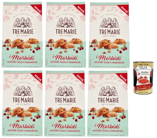 Tre marie i morbidi, biscotti con mirtilli rossi e mandorle, rote Beere und Mandel biscuits Kekse 6x 300 g + Italian Gourmet polpa 400g von Italian Gourmet E.R.