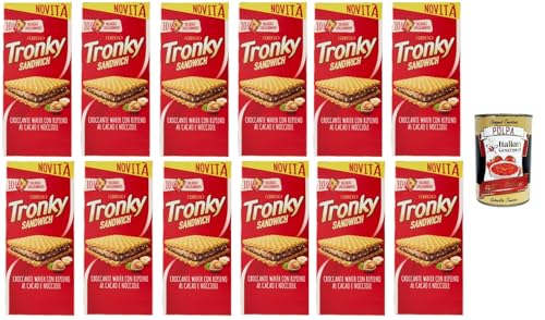 Tronky Sandwich Crispy Wafer mit Kakao- und Haselnussfüllung 12x 220gr +Italian Gourmet polpa 400g von Italian Gourmet E.R.