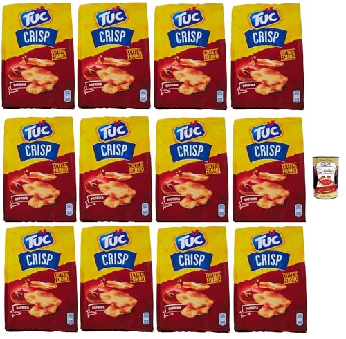 Tuc Crisp, Gusto Paprika, Knuspriges Blätterteiggebäck auf der Basis von im Ofen gegarten Kartoffeln chips mit 100% italienischem Weizen, 12x 100 g + Italian Gourmet polpa 400g von Italian Gourmet E.R.