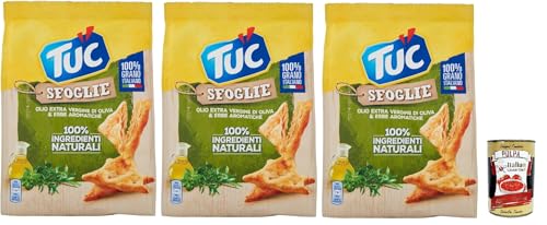 Tuc Sfoglie, Extra natives Olivenöl und aromatische Kräuter, dünne und knusprige Dreiecke, im Ofen gegart, 3x 170g + Italian Gourmet polpa 400g von Italian Gourmet E.R.