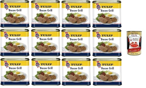 Tulip Bacon Grill Schweinefleischkonserven mit Speckgeschmack 12x 250gr + Italian Gourmet Polpa 400g von Italian Gourmet E.R.