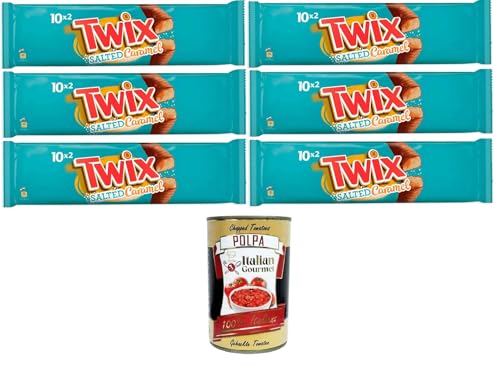 Twix Caramello Salato Maxi Stecca da 10 Confezioni Bipack Salted Caramel Twix Salted Caramel Maxi Stick mit 10 Packungen, Bipack Salted Caramel 6x460 g + Italian Gourmet polpa 400g von Italian Gourmet E.R.