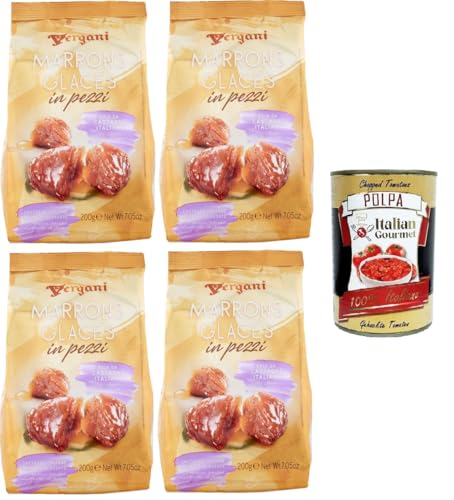 Vergani MARRONS GLACES in pezzi MARRONS GLACES in Stücken 4x 200gr + Italian Gourmet polpa 400g von Italian Gourmet E.R.