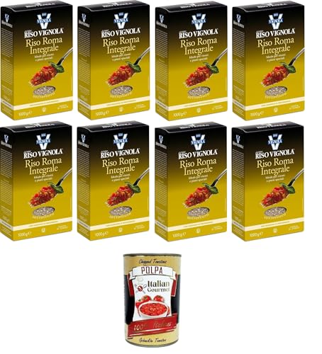 Vignola Riso Roma Integrale Vollkorn-Roma-Reis ideal für Risottos und besondere Gerichte 8x1kg+ Italian gourmet polpa 400g von Italian Gourmet E.R.