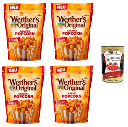 Werthers Original Karamell-Popcorn-Klassiker 4x140gr + Italian Gourmet Polpa di Pomodoro 400g von Italian Gourmet E.R.