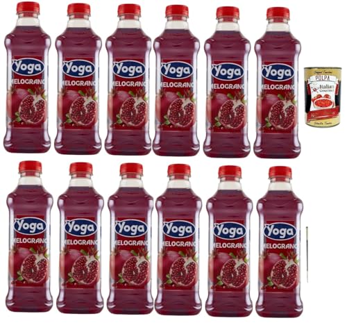 Yoga Bar Frutti Rossi Melograno Rote Früchte Granatapfel Fruchtsaft Getränk Fruchtgeschmack PET Glasflasche 12x 1000 ml fruit juice + Italian Gourmet polpa 400g von Italian Gourmet E.R.