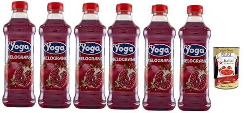 Yoga Bar Frutti Rossi Melograno Rote Früchte Granatapfel Fruchtsaft Getränk Fruchtgeschmack PET Glasflasche 6x 1000 ml fruit juice + Italian Gourmet polpa 400g von Italian Gourmet E.R.