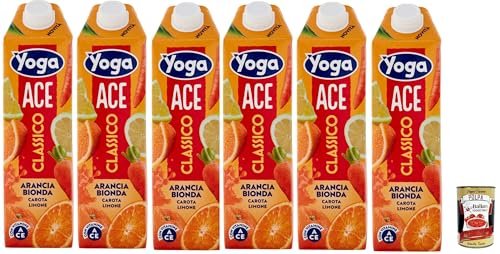 Yoga Fruchtsaft ACE Classic Orange Blonde Karotte Zitrone mit Vitaminen 6x 1000 ml + Italian Gourmet polpa 400g von Italian Gourmet E.R.