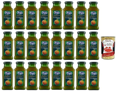 Yoga Magic Bar flasche Fruchtsaft fruit juice Albicocca,Aprikose saft 24x 200 ml + Italian Gourmet polpa 400g von Italian Gourmet E.R.