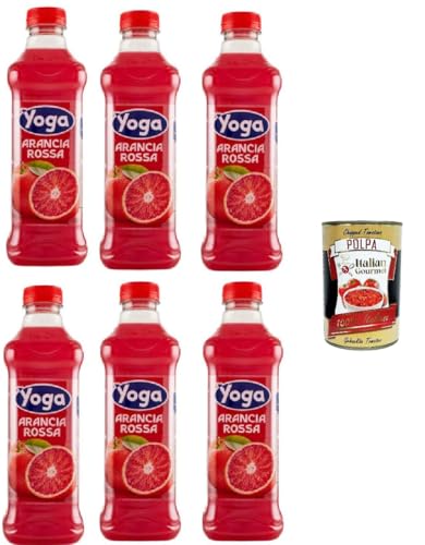 Yoga PET flasche Fruchtsaft fruit juice Arancia rossa Rote orange saft 6x 1000ml + Italian Gourmet polpa 400g von Italian Gourmet E.R.