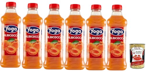 Yoga Succo di frutta Albicocca, Aprikose Früchte Fruchtsaft Getränk Fruchtgeschmack PET flasche 6x 1000 ml fruit juice + Italian Gourmet polpa 400g von Italian Gourmet E.R.