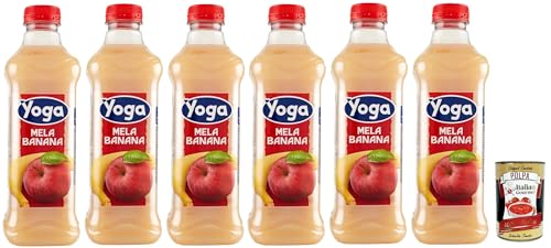 Yoga Succo di frutta Mela Benana, Apfel und Banane Früchte Fruchtsaft Getränk Fruchtgeschmack PET flasche 6x 1000 ml fruit juice + Italian Gourmet polpa 400g von Italian Gourmet E.R.