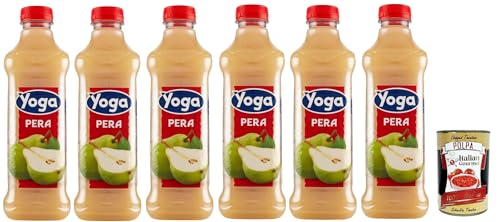 Yoga Succo di frutta Pera, Birne Früchte Fruchtsaft Getränk Fruchtgeschmack PET flasche 6x 1000 ml fruit juice + Italian Gourmet polpa 400g von Italian Gourmet E.R.