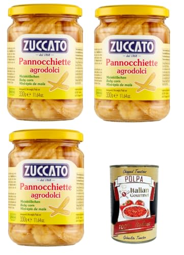 ZUCCATO-Pannocchiette di mais Maiskolben 3x 330gr + Italian Gourmet polpa 400g von Italian Gourmet E.R.