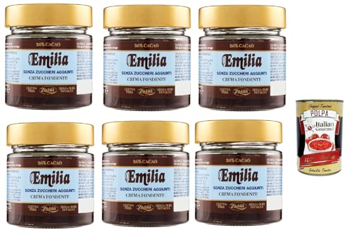 Zaini, Emilia Cerma extra fondente senza zuccheri aggiunti, Extra dunkle Brotaufstriche Creme ohne Zucker 6x 200g + Italian Gourmet polpa 400g von Italian Gourmet E.R.