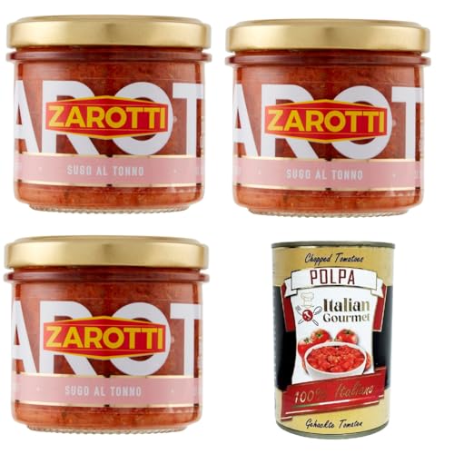 Zarotti Sugo al Tonno Thunfischsauce 3x 110gr + Italian Gourmet polpa 400g von Italian Gourmet E.R.