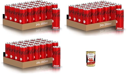 Zero Sugar, 72x 250 ml Dosen, der gesamte Geschmack der-Formel ohne Kalorien, Mini dozen, 100% recycelbare, Erfrischungsgetränk mit Süßungsern + Italian Gourmet polpa 400g von Italian Gourmet E.R.