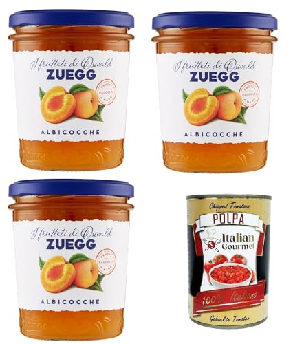 Zuegg I frutteti di Oswald Zuegg Albicocche Die Obstgärten von Oswald Zuegg Aprikosen 3x 320 g+ Italian Gourmet Polpa di Pomodoro 400g von Italian Gourmet E.R.