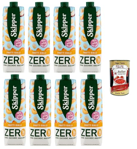 Zuegg Skipper Frutti Gialli Zero Yellow Fruits Zero Drink auf Basis von Fruchtsäften und Pürees 8x1000 ml + Italian Gourmet polpa 400g von Italian Gourmet E.R.