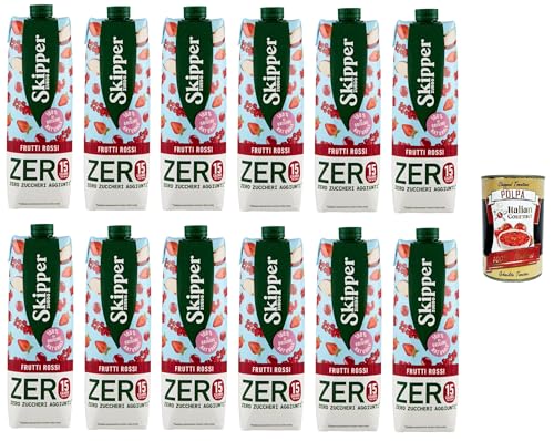 Zuegg Skipper Frutti Rossi Zero Drink auf Basis von Fruchtsäften und Pürees 12x1000 ml + Italian Gourmet polpa 400g von Italian Gourmet E.R.