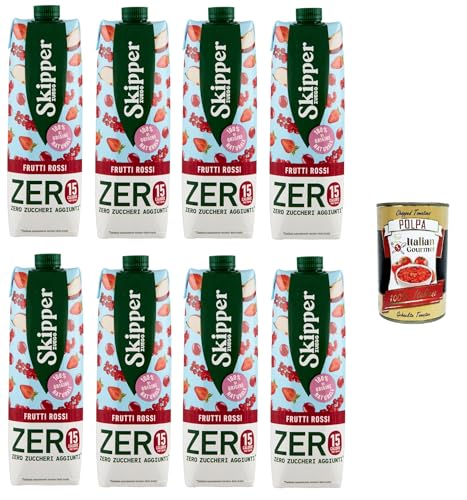 Zuegg Skipper Frutti Rossi Zero Drink auf Basis von Fruchtsäften und Pürees 8x1000 ml + Italian Gourmet polpa 400g von Italian Gourmet E.R.