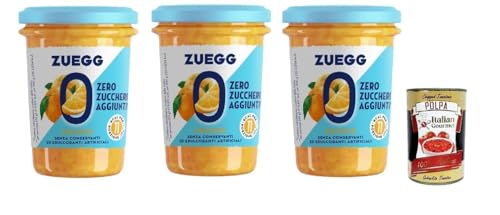 Zuegg Zero Arance Orange Marmelade Jam Ohne Zuckerzusatz,Frei von Konservierungsstoffen 3x 220g Glas + Italian Gourmet Polpa di Pomodoro 400g Dose von Italian Gourmet E.R.