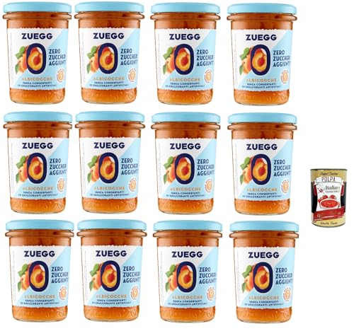 Zuegg zero zuccheri Aprikosen Konfitüre marmelade jam Zuckerfrei, 12x 220g + Italian Gourmet Polpa 400g + Italian Gourmet polpa 400g von Italian Gourmet E.R.