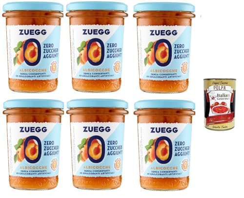 Zuegg zero zuccheri Aprikosen Konfitüre marmelade jam Zuckerfrei, 6x 220g + Italian Gourmet Polpa 400g von Italian Gourmet E.R.