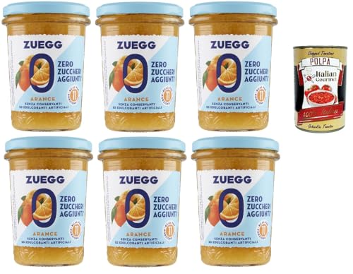 Zuegg zero zuccheri Arance Marmelade Orangen Konfitüre jam Zuckerfrei, 6x 220g + Italian Gourmet polpa 400g von Italian Gourmet E.R.