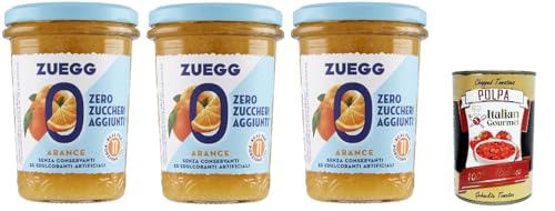 Zuegg zero zuccheri Arance Marmelade Orangen Konfitüre jam Zuckerfrei, Brotaufstriche 3x 220g + Italian Gourmet polpa 400g von Italian Gourmet E.R.