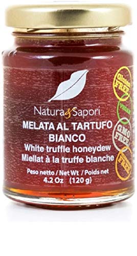 6x Natura e Sapori Melata al Tartufo Bianco Honigtauhonig mit weißem Trüffel 120g Handwerksproduktion Gluten-frei von Italian Gourmet