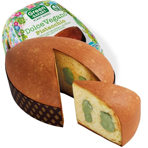 Veganes Ostergebäck mit Pistazien, 650 g, Ohne Butter und Ohne Eier, Veganer Kuchen Gefüllt mit Pistaziencreme, Teig mit Natursauerteig, Made in Italy - Vegan With Love Italian Green Bakery von Italian Green Bakery