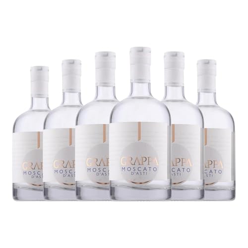 Grappa Muscat Bianco Moscato d'Asti Medium Flasche 50 cl (Karton mit 6 Medium Flasche von 50 cl) von Italien