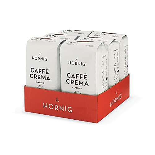 J. Hornig Kaffeebohnen Espresso, Caffè Crema Classico, 6x1kg ganze Bohnen, nussig-schokoladiger Geschmack, für Vollautomaten, Siebträgermaschine und Espressokocher von J. Hornig